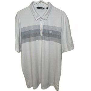 Travis Mathew Men’s Coastal Chest Stripe Polo White XXL Pima